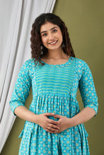 Load image into Gallery viewer, Sky Maternity Feeding kurta
