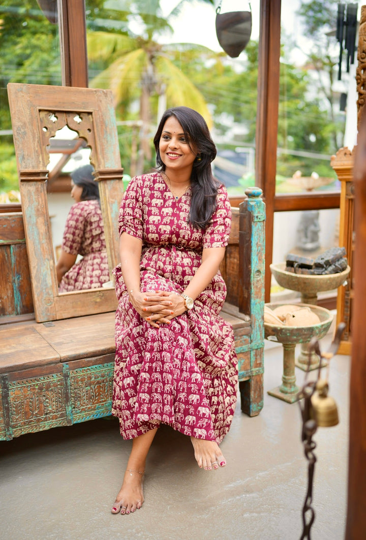 Elephant Casual Dress With Lining