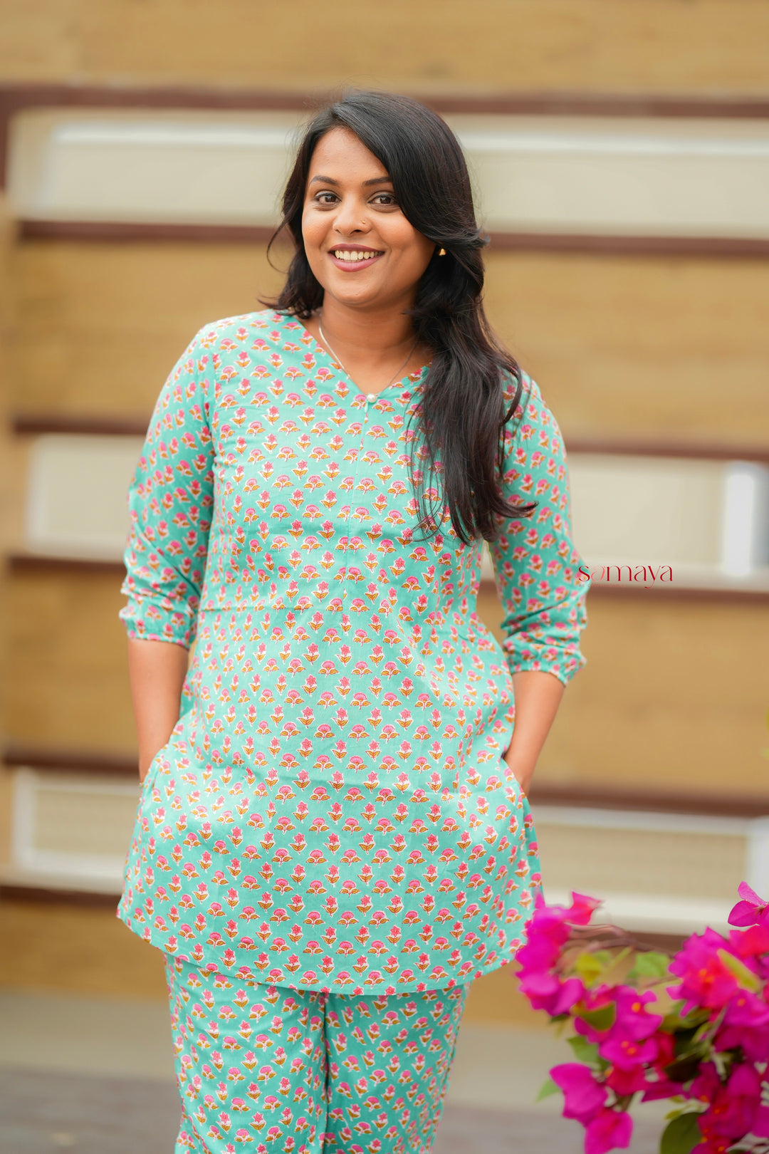 HAASYA-Mint Night Co-ord Set