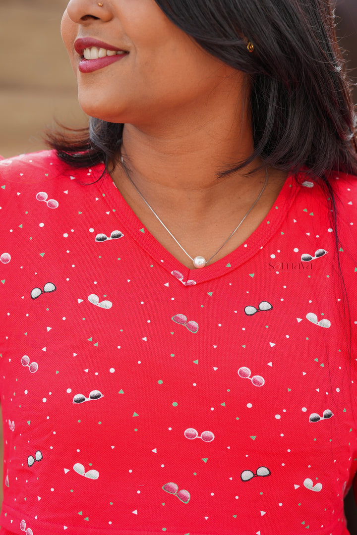 Midi Red Thick Dress