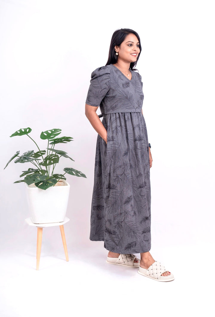 Maxi Grey Light Weight Dress( non transparent)