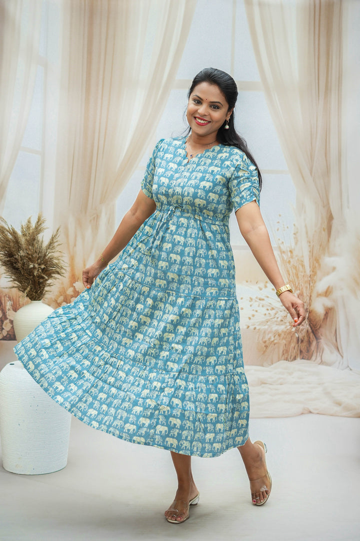 Elephant Casual Dress With Lining