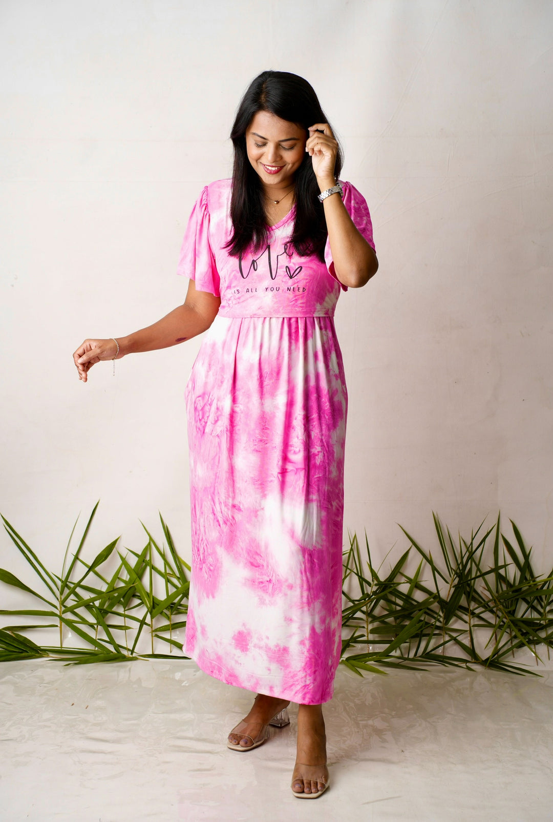 Luxury Maxi  love Light Weight Dress( Minor embroidery & stain  variation so sold at sale price )