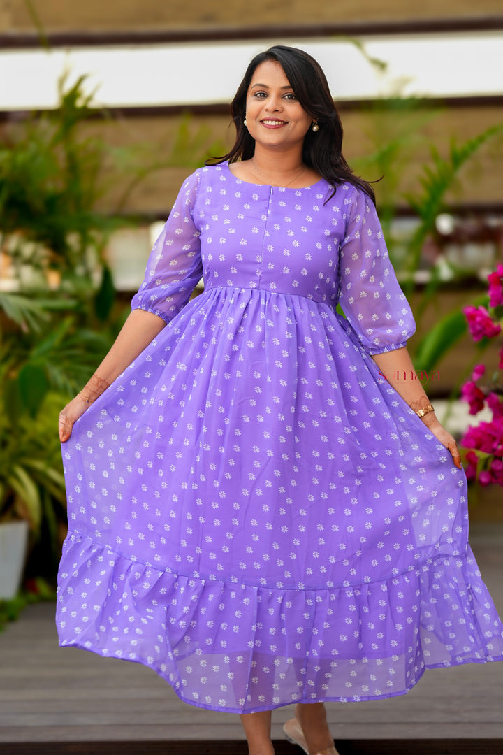 Daisy  georgette casual Dress With Lining ( No-Iron Everyday Dress)