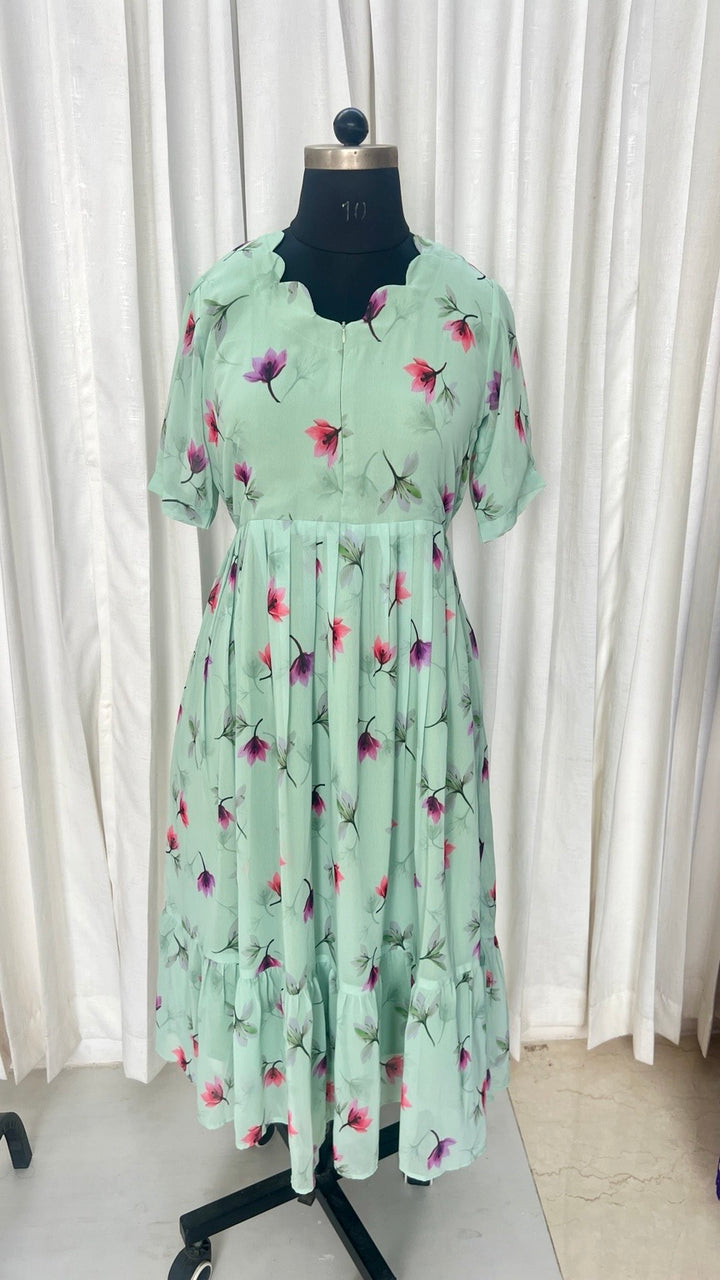 Ria  georgette casual  Dress With Lining ( No-Iron Everyday Dress)