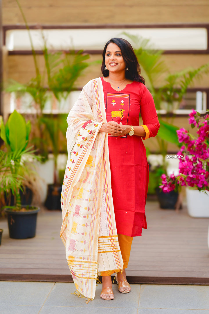 Sunset  Cotton 3 piece Set with lining