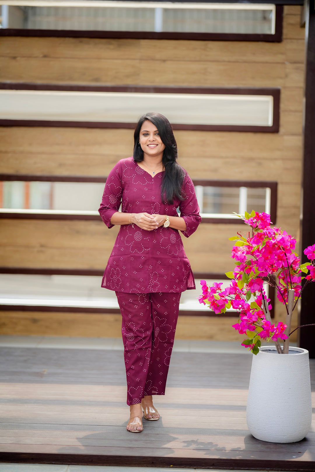 ZARA-plum Night Co-ord Set