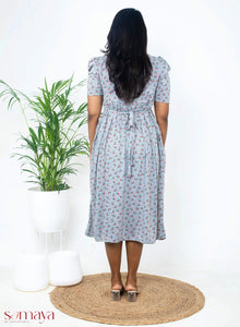 Midi Grey Cherry Light Weight Dress