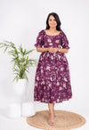 Burgundy casual  Dress With Lining
