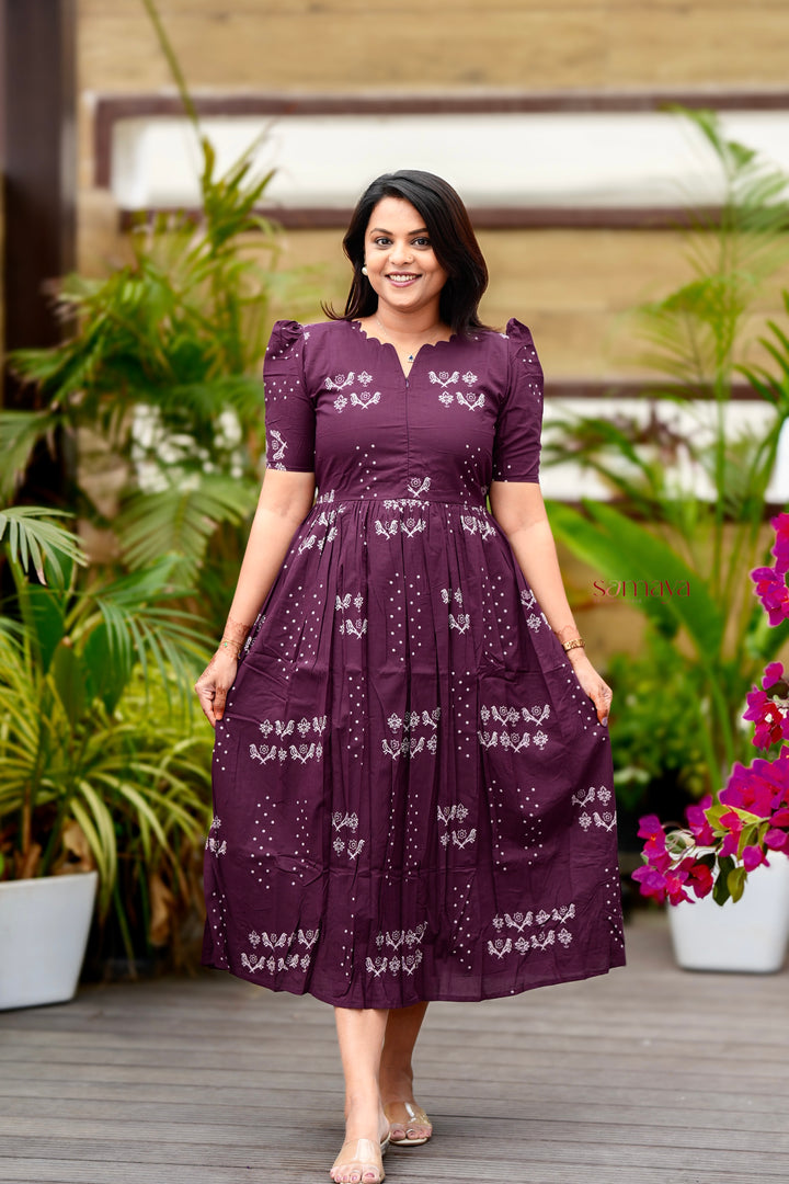 Kayal Cotton Dress With Lining( pre order dispatch August  15 )
