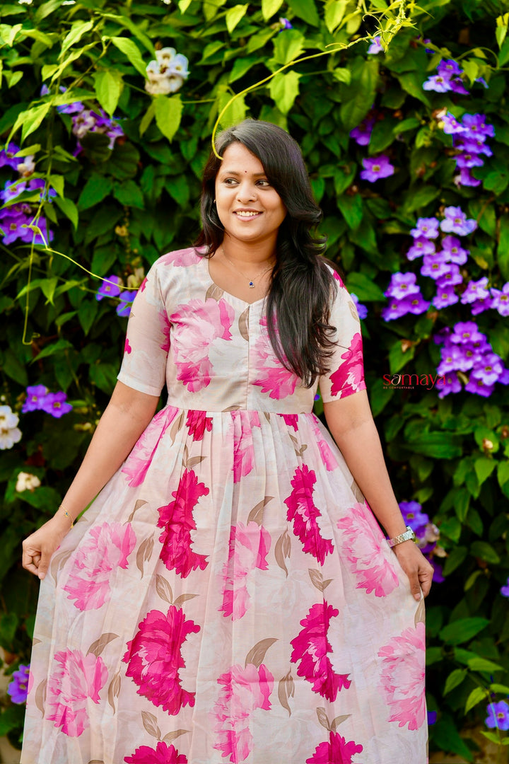 Chandra pure  Chanderi Dress With Lining ( ready to dispatch)