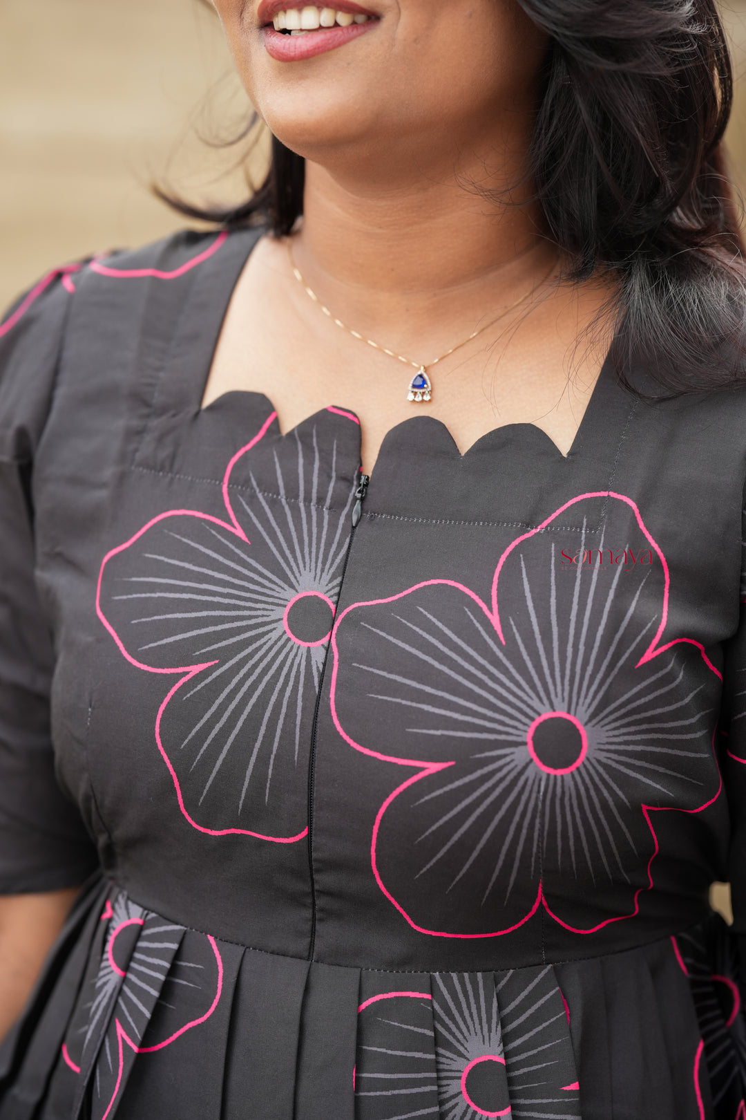 Siyaara Dress With lining( Wrinkle-Free Cotton Blend Dress)