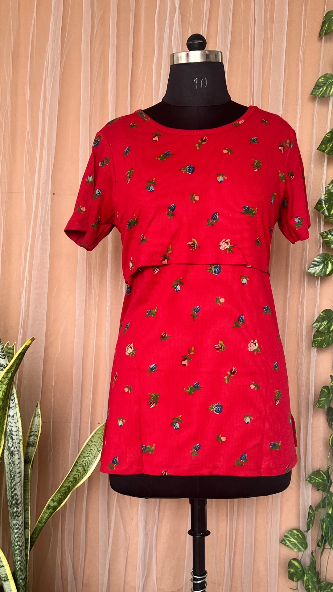 Maternity scarlet Ribbed T-shirt