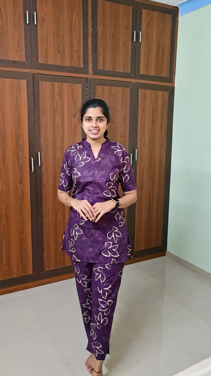 Theera -Purple Night Co-ord Set ( pre order )