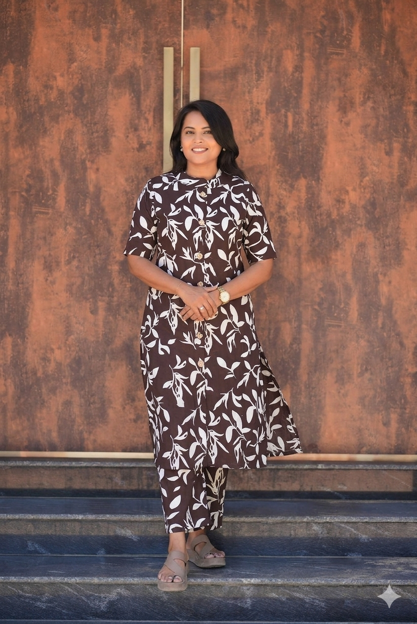 Diary milk  cotton  Co-ord set (button opening)