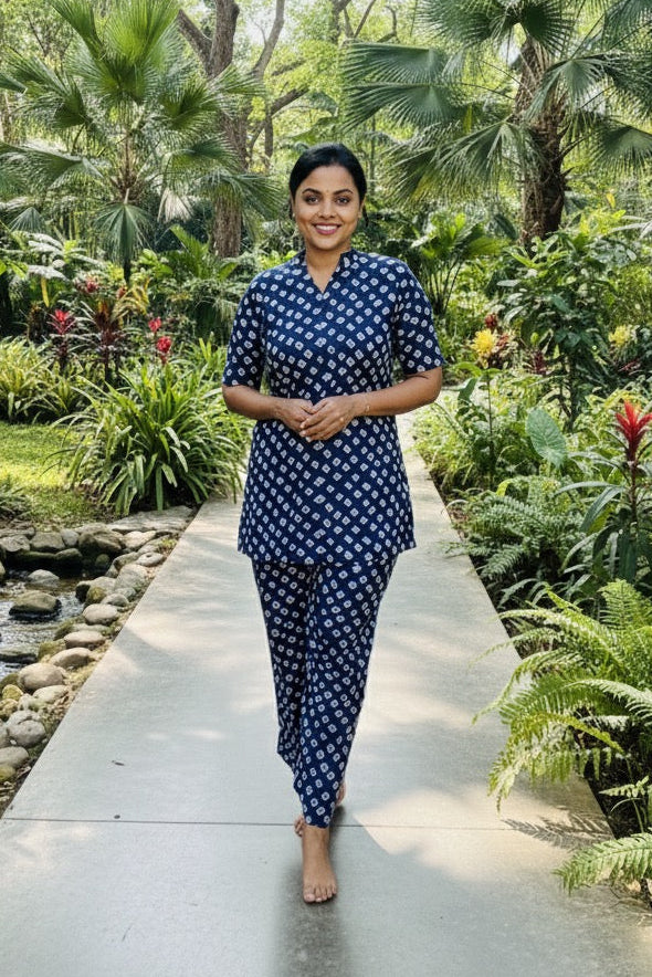 Navy Blue Night Co-ord Set