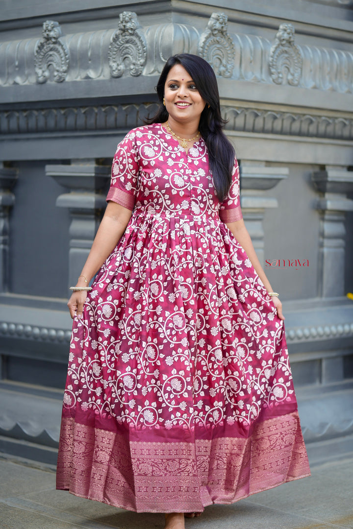 Yaazhini soft silk Dress with Lining