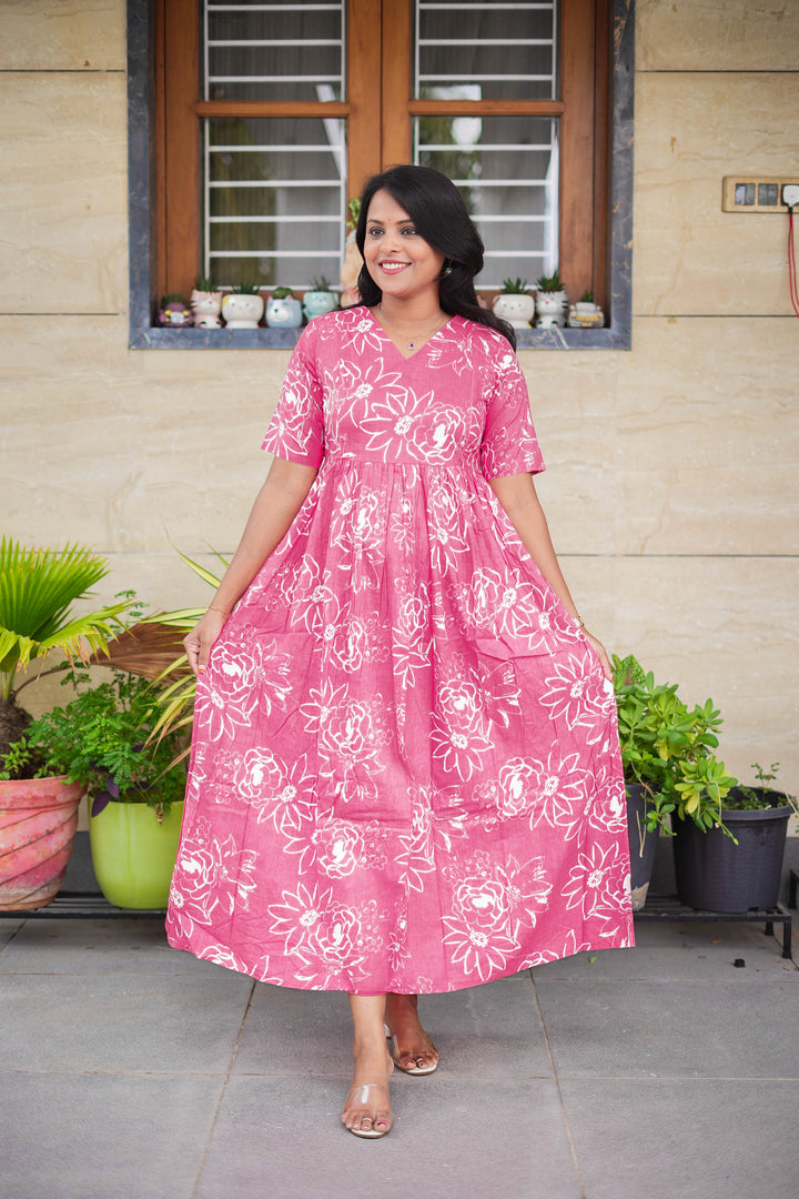 Pink Day to Night Dress Without Lining