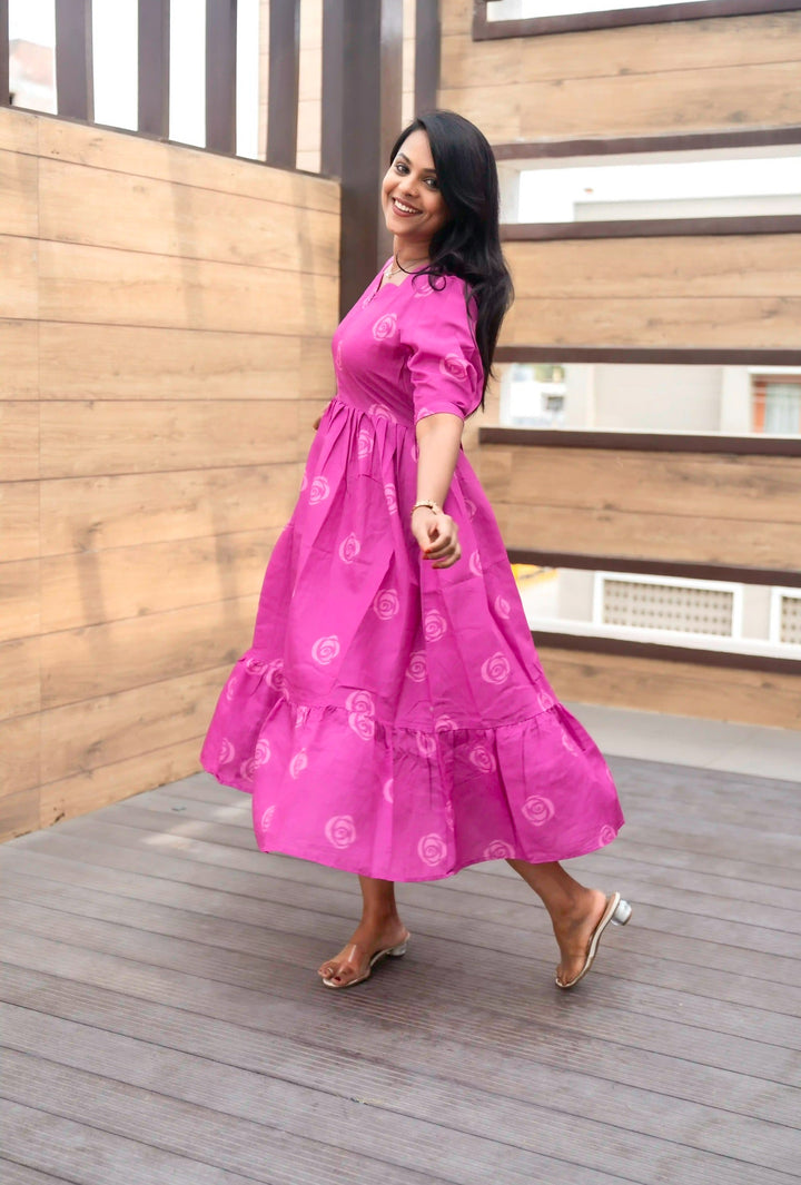 Rose day to Night Dress Without Lining