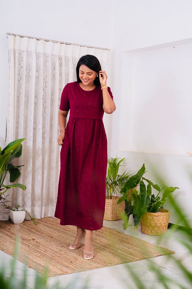 Maxi Wine Shimmer ( Minor embroidery variation so sold at sale price )