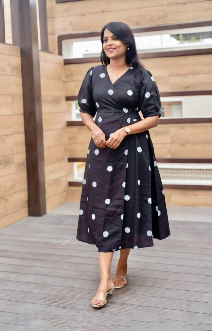 Black Wrap Dress With Slip ( choose smaller size for good fit )