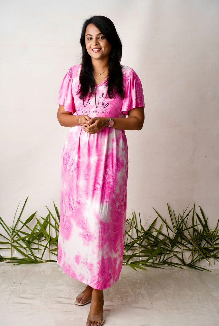 Luxury Maxi  love Light Weight Dress( Minor embroidery & stain  variation so sold at sale price )