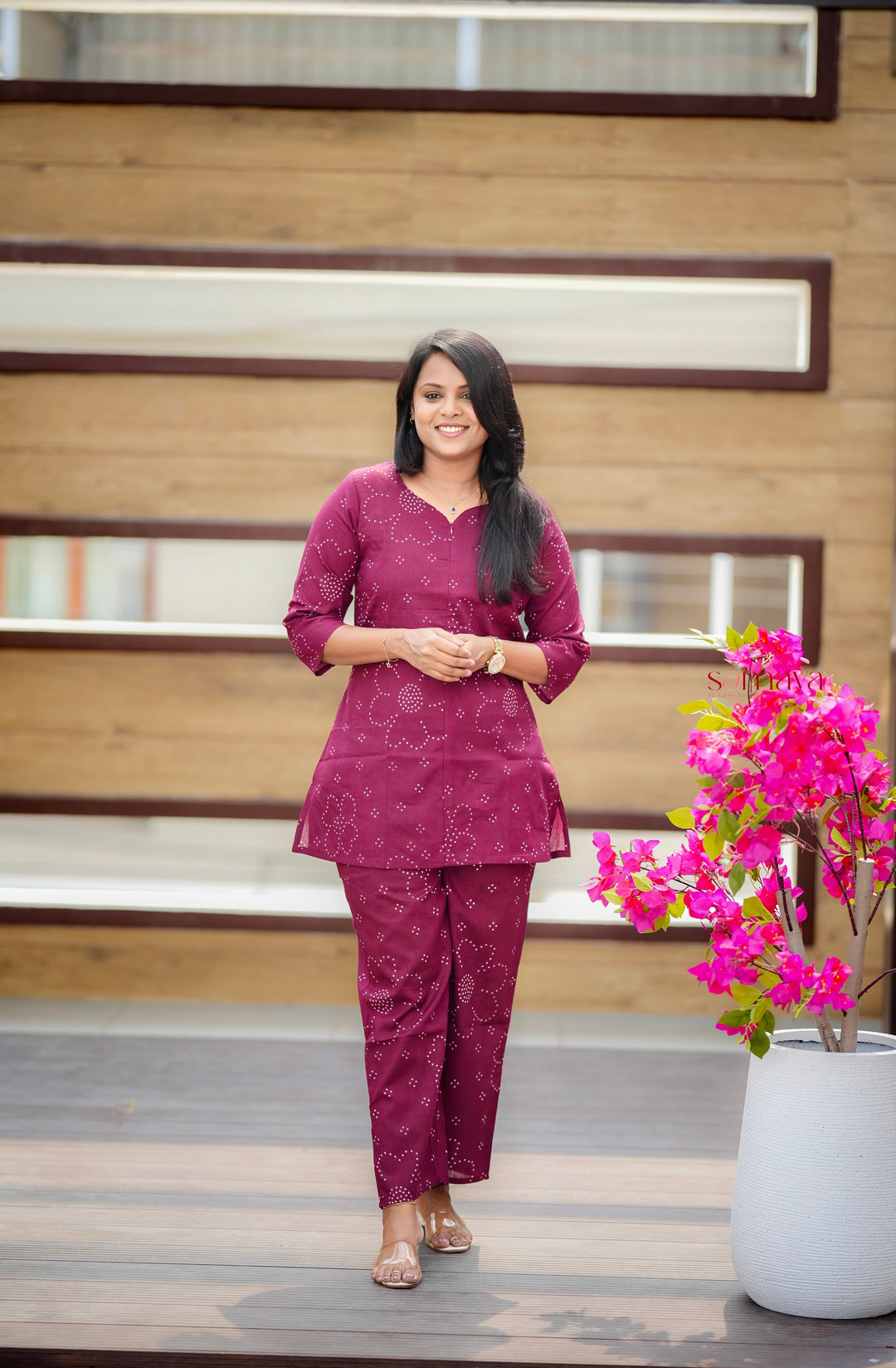 ZARA-plum Night Co-ord Set