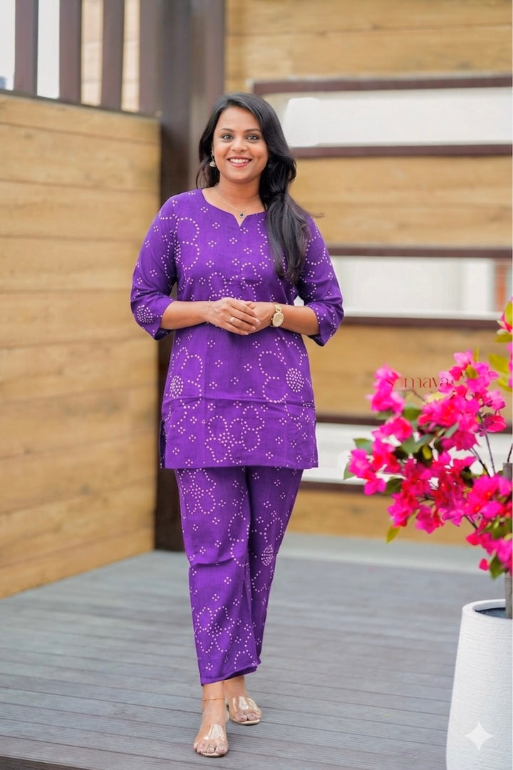 Haasya purple  Co-ord Set