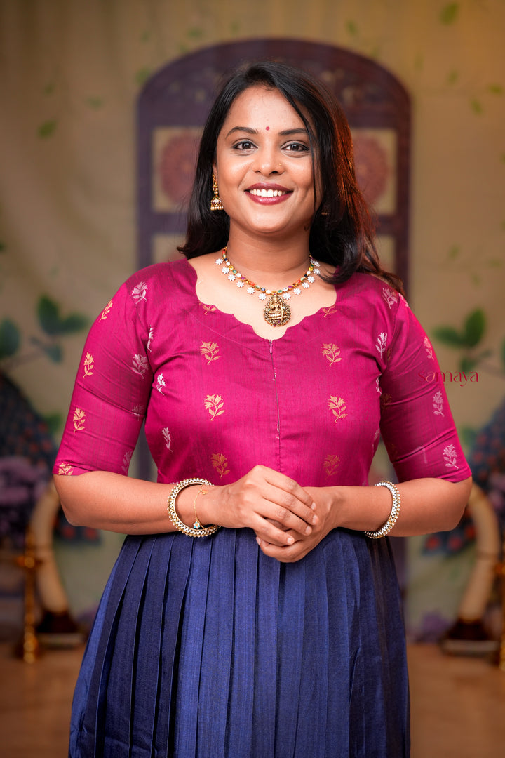 Varshini - blue festive  maxi dress with lining