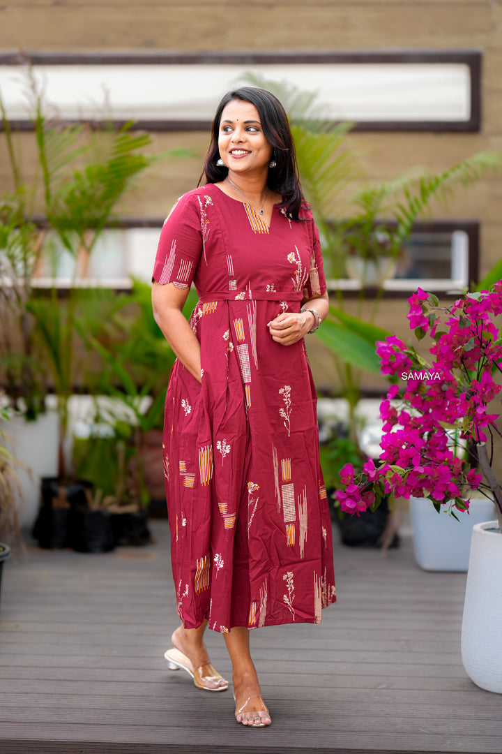 Scarlet  midi Casual Dress With Lining