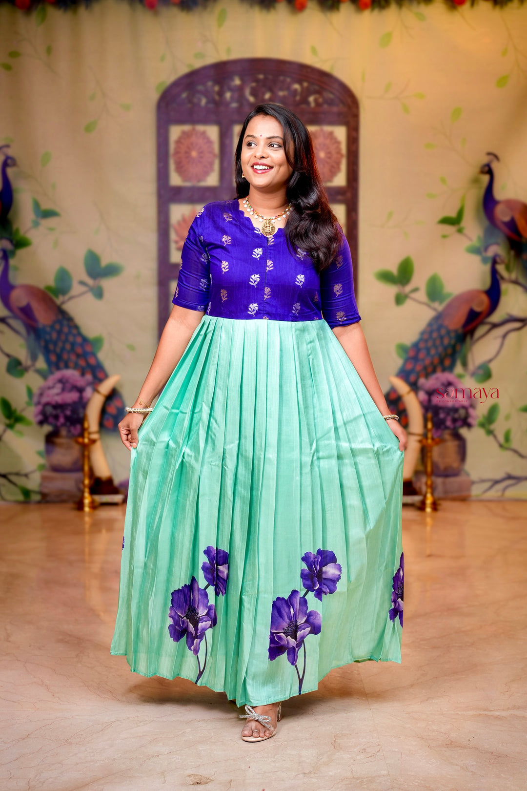 Yazlini - purple  festive  maxi dress with lining