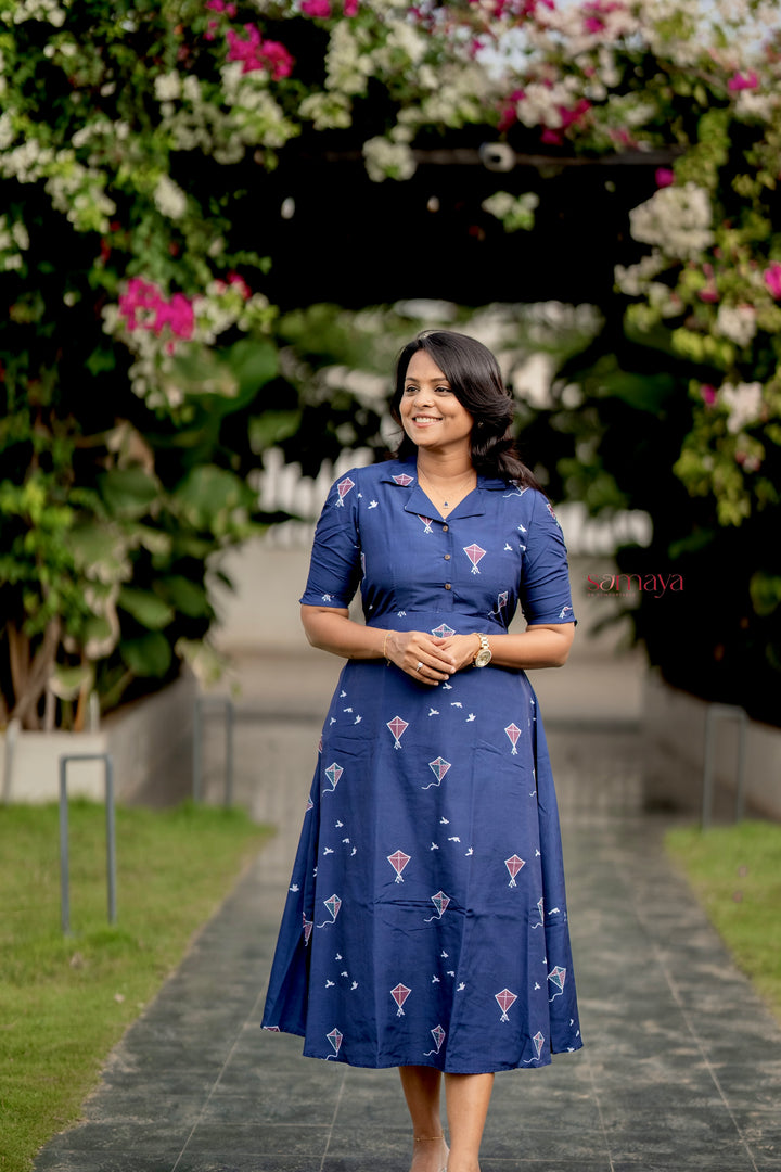 Kite Casual Dress With Lining( Wrinkle-Free Cotton Blend Dress)