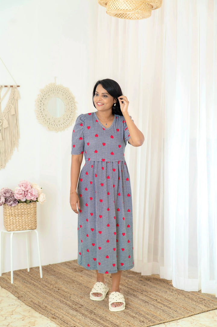 Midi Heart Thick Waffle Dress