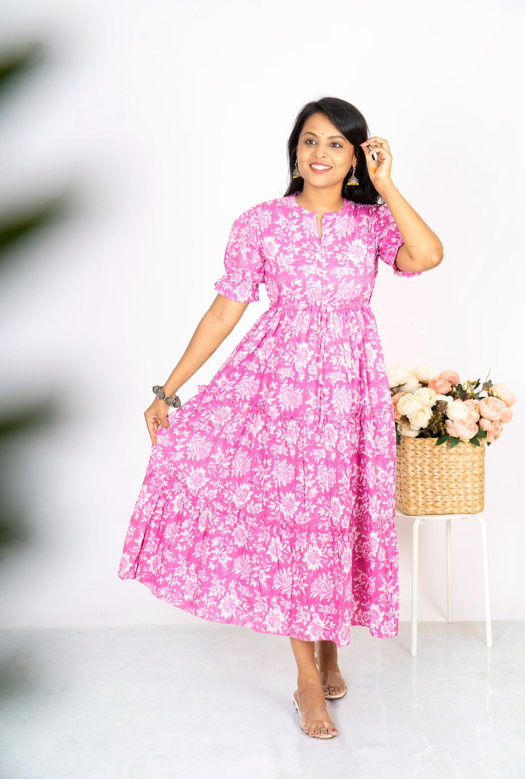 Mauve pink  day to night dress without lining