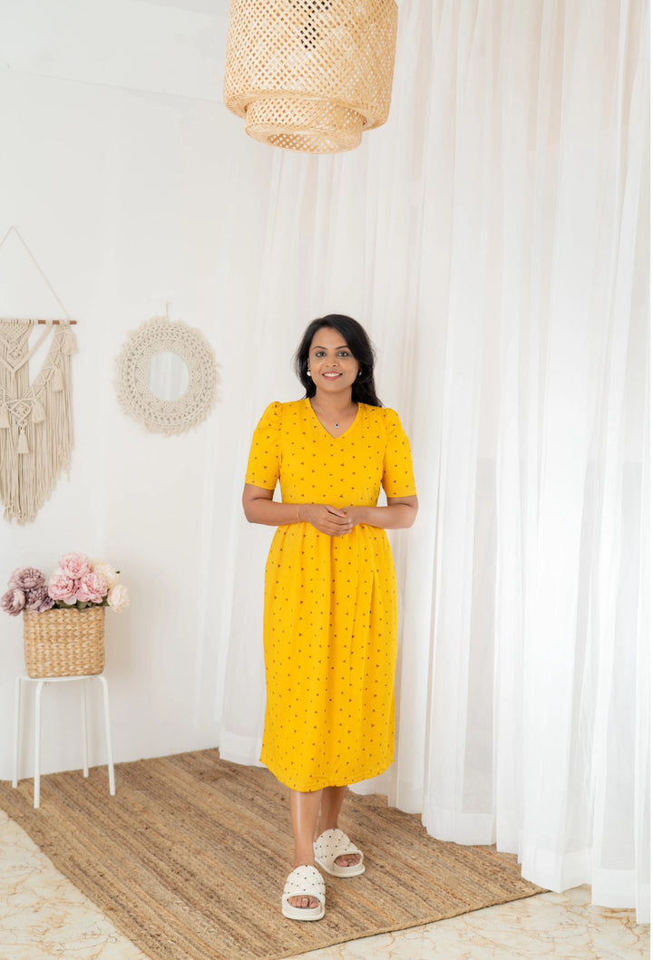 Midi Gold Thick Weight Dress
