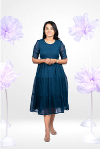 Diamond georgette casual  Dress With Lining