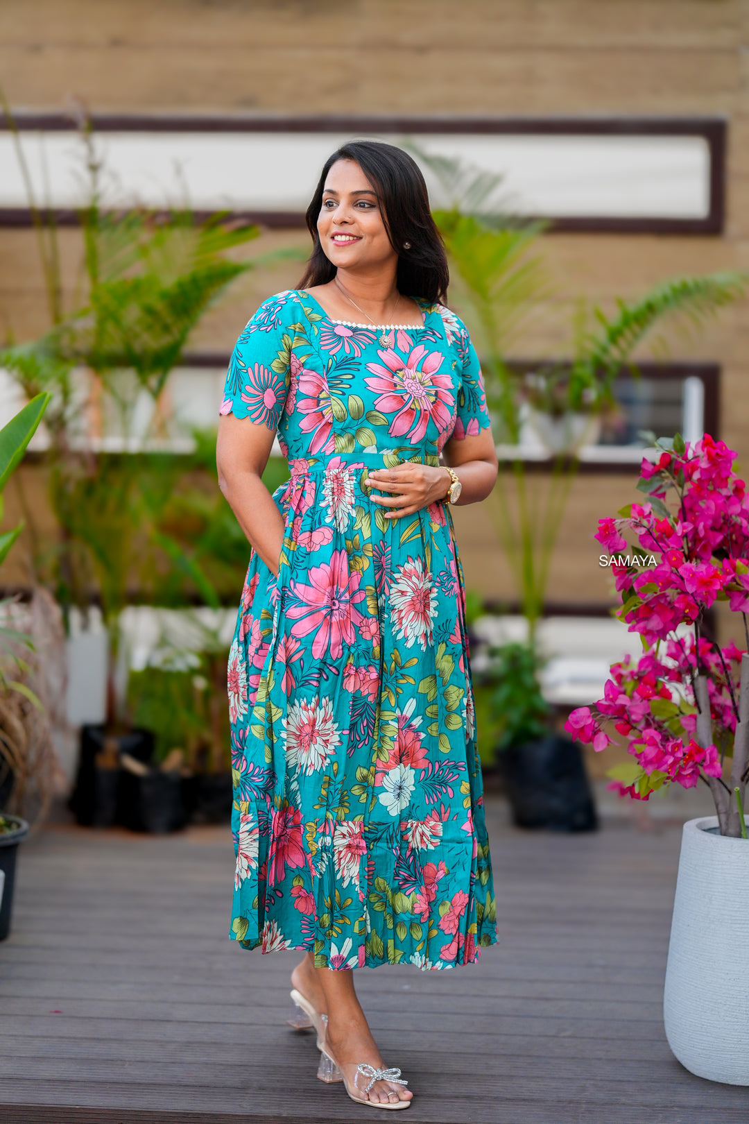 Vinu midi Casual Dress With Lining