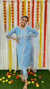 Powder blue organza  Kurta Set