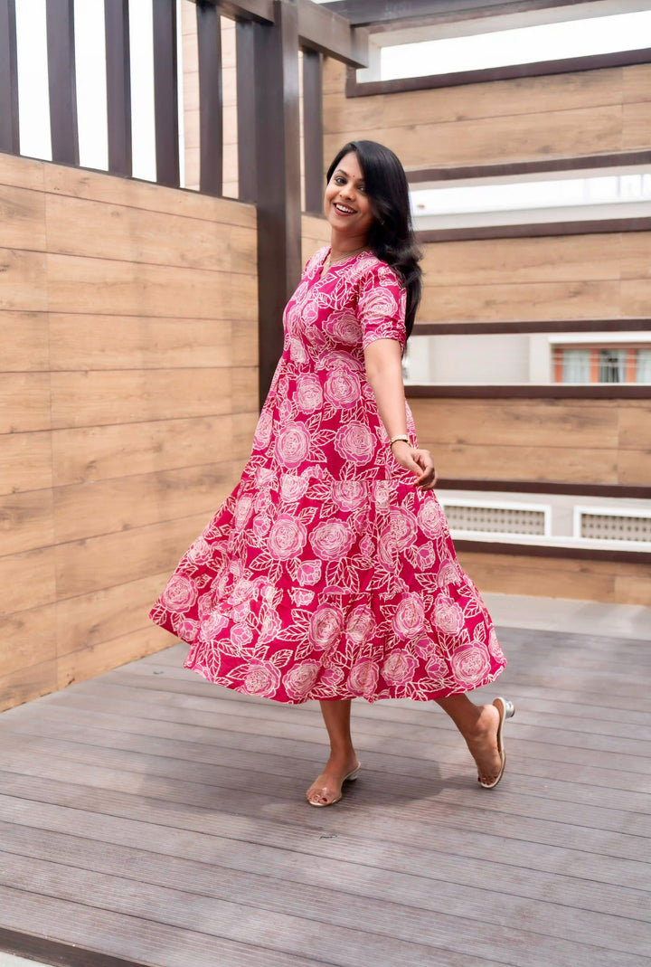 Pink day to night dress without lining