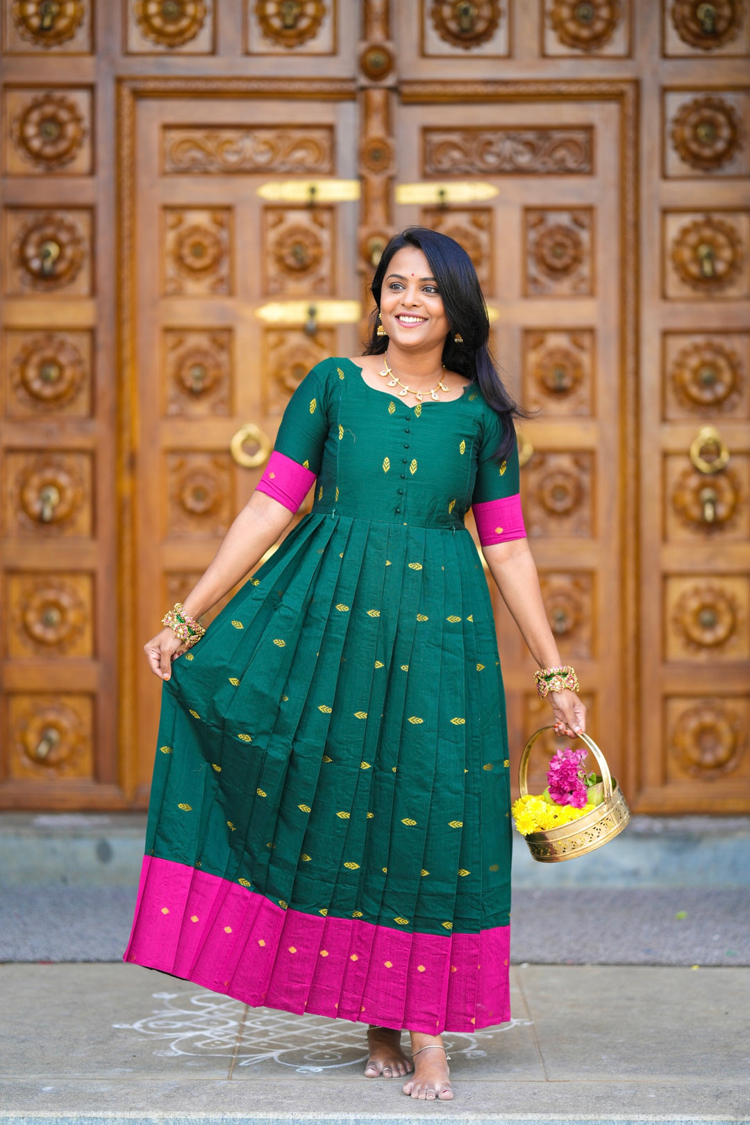 Madurai Meenakshi  maxi Dress With Lining