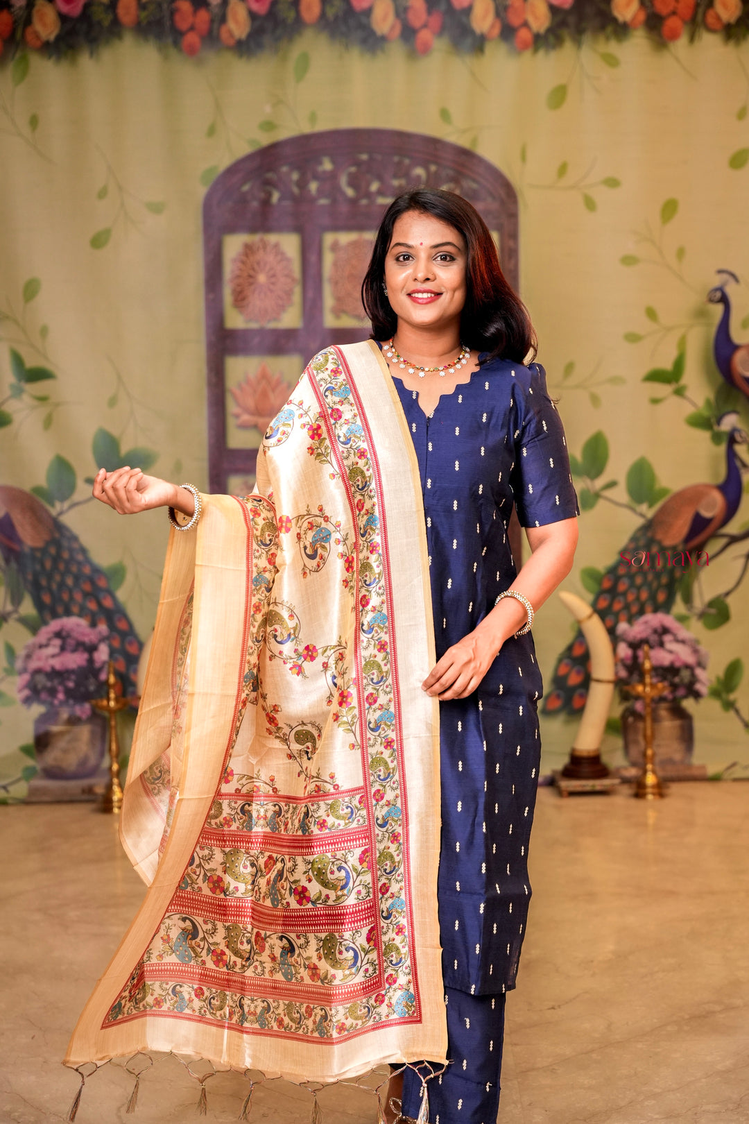 Iravi raw silk Kurta 3 piece set