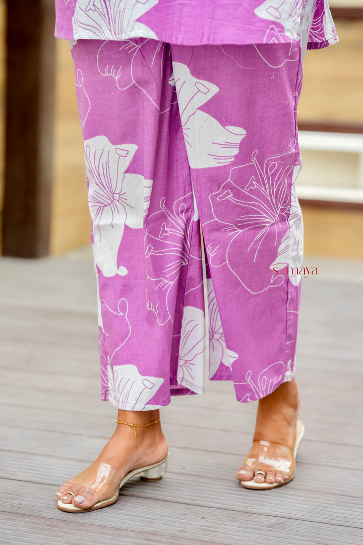 HAASYA  Lilac Night Co-ord Set