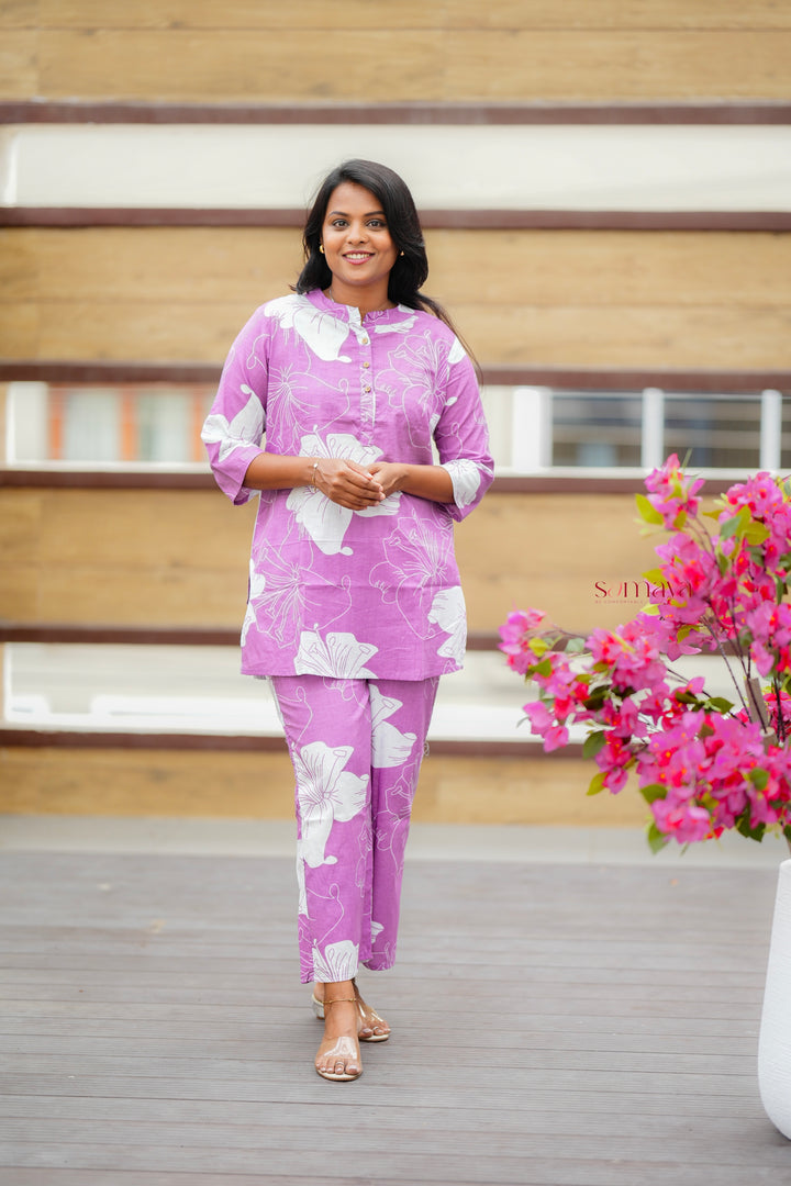 HAASYA  Lilac Night Co-ord Set