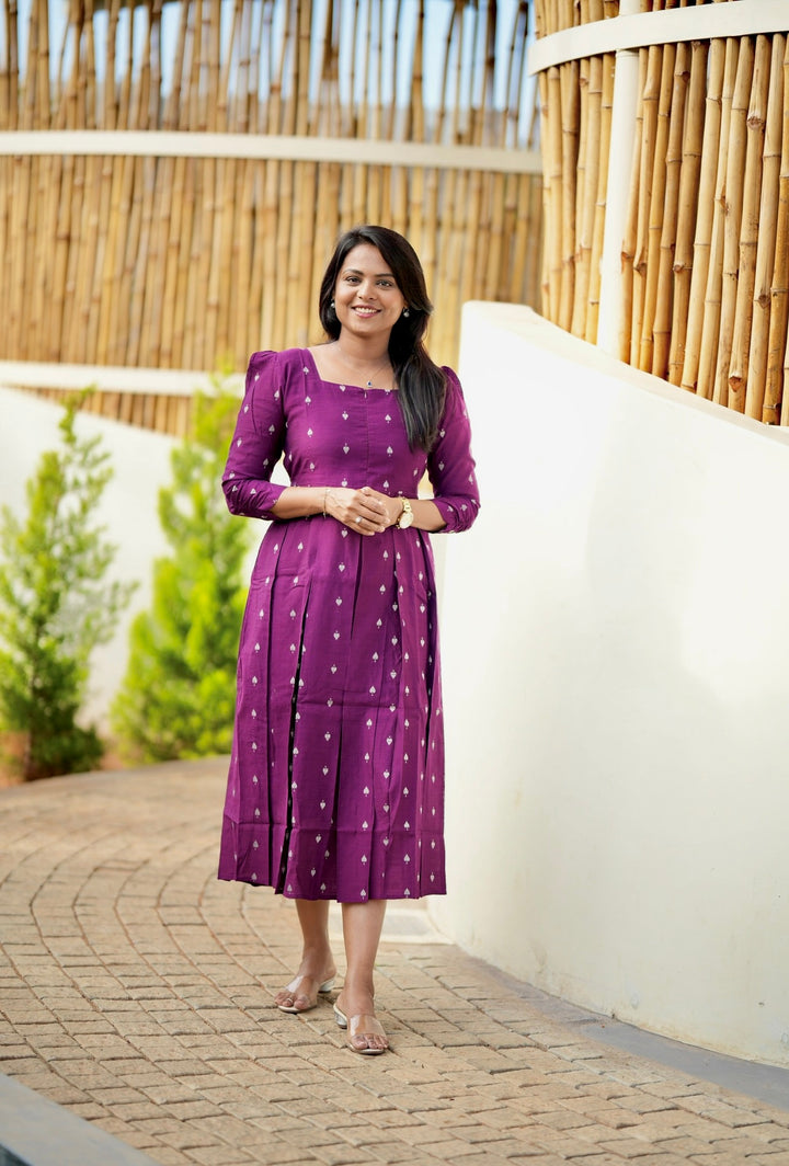 Heartly Raw silk  Dress With Lining