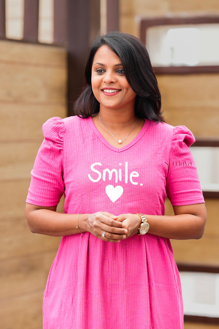 Midi Smile Ribbed  Dress