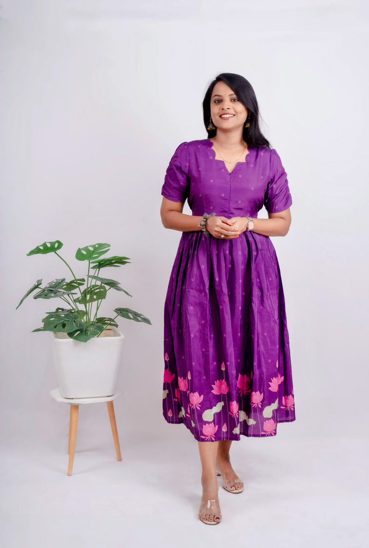 Lotus  festive  Dress With Lining