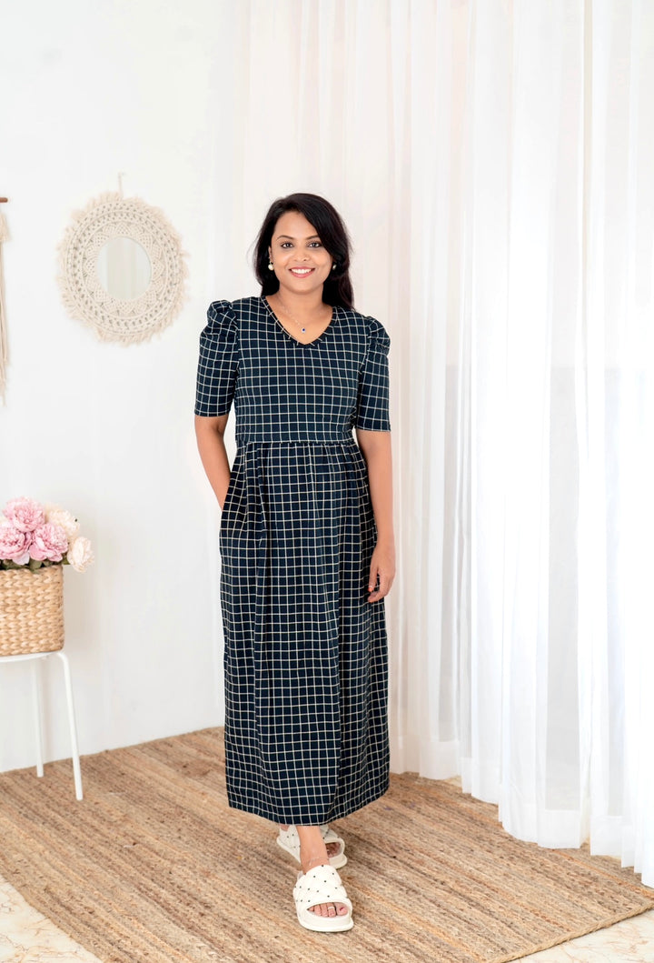 Maxi  checked Light Weight Dress