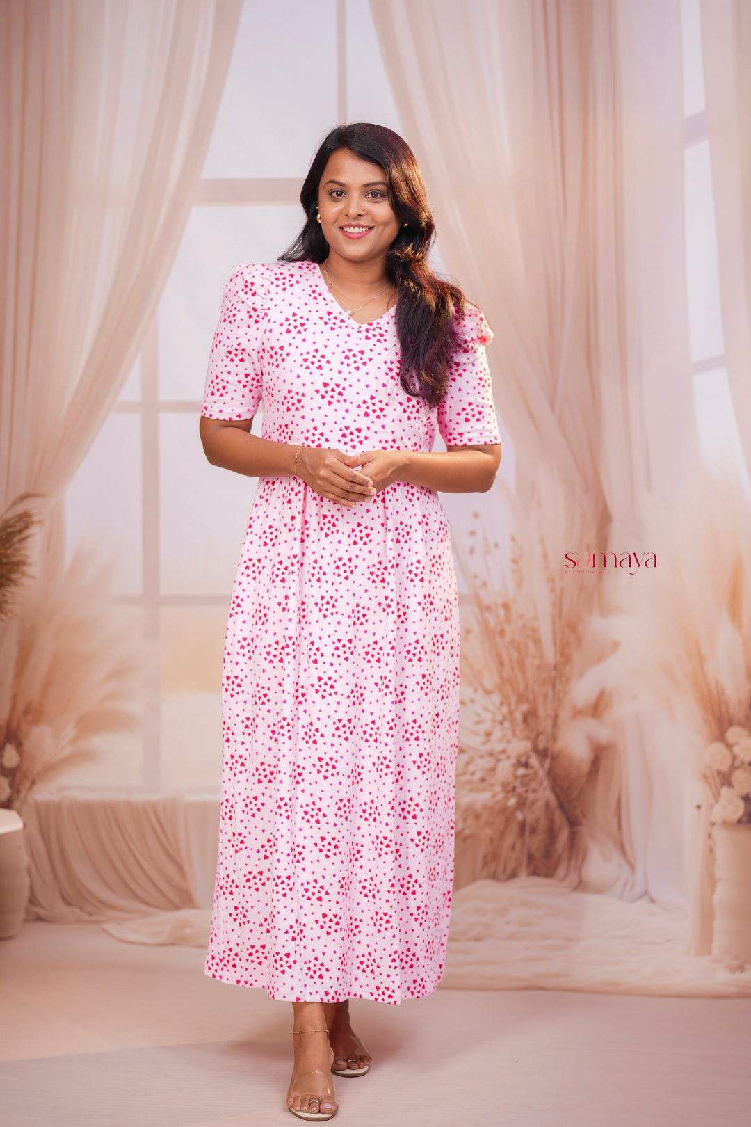 Maxi Babypink Waffle  Dress