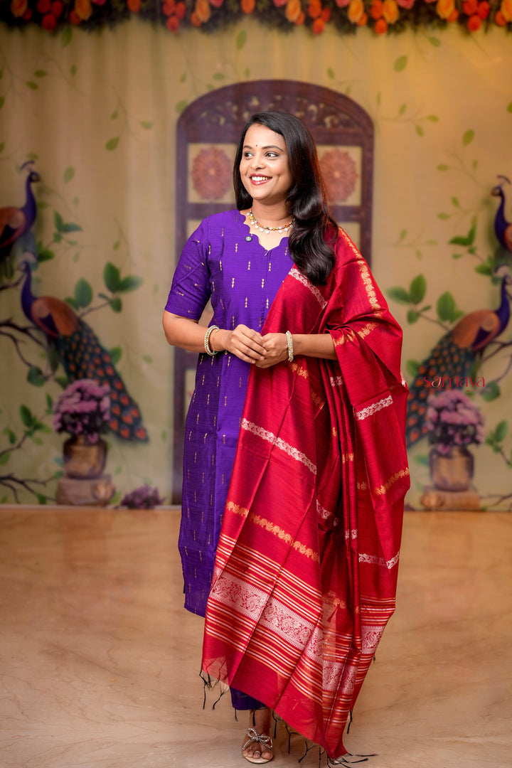 Back to roots  raw silk Kurta 3 piece set
