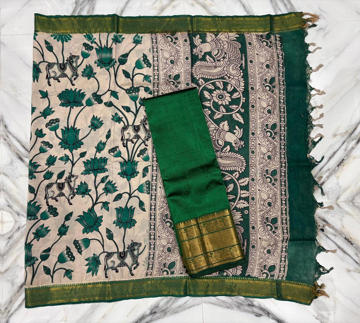 Mangalgiri kanchi border top  with nizam border chennuri silk dupatta